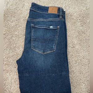 American Eagle Ne(x)t Level Stretch Dark Wash Hi-Rise Jeggings Cropped